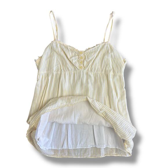 Maurices Yellow White Striped Babydoll Cami Tank Top Women’s Size L - Picture 7 of 9